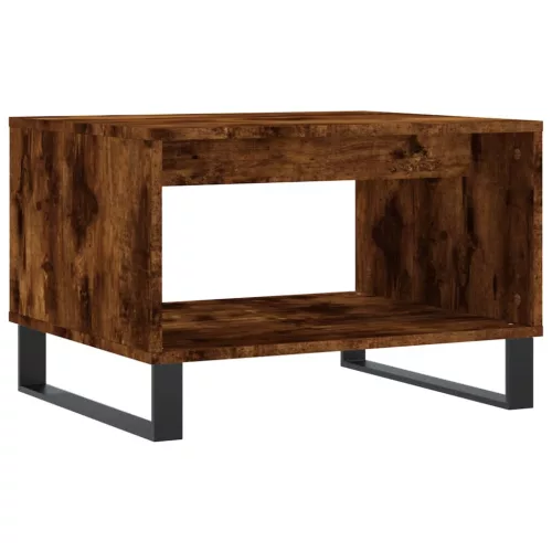  füstös tölgy színű szerelt fa dohányzóasztal 60x50x40 cm
