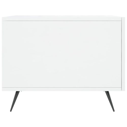  magasfényű fehér szerelt fa dohányzóasztal 50 x 50 x 40 cm