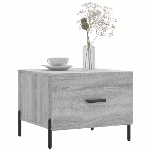 2 db szürke sonoma szerelt fa dohányzóasztal 50 x 50 x 40 cm