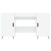  magasfényű fehér színű szerelt fa íróasztal 140 x 50 x 75 cm