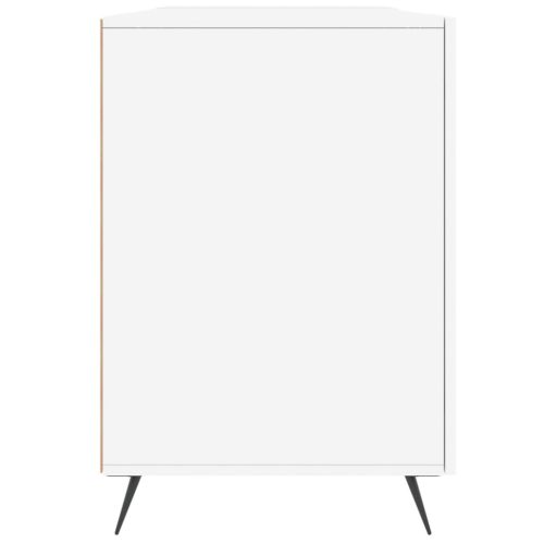  magasfényű fehér színű szerelt fa íróasztal 140 x 50 x 75 cm