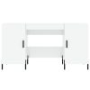  magasfényű fehér színű szerelt fa íróasztal 140 x 50 x 75 cm