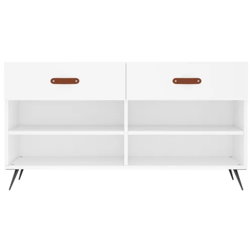  fehér szerelt fa cipőpolc 102x35x55 cm