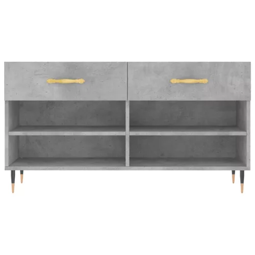  betonszürke szerelt fa cipőpolc 102 x 35 x 55 cm