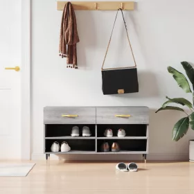    szürke sonoma színű szerelt fa cipőpolc 102 x 35 x 55 cm