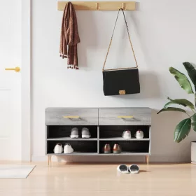    szürke sonoma színű szerelt fa cipőpolc 102 x 35 x 55 cm