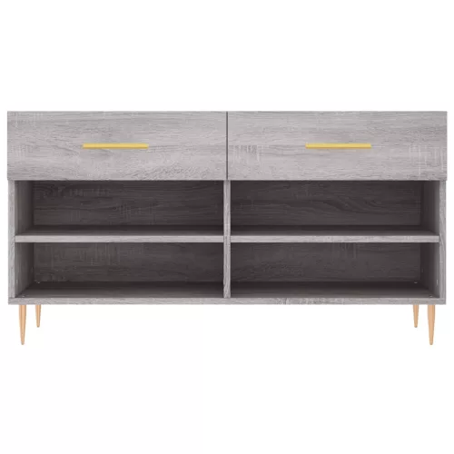  szürke sonoma színű szerelt fa cipőpolc 102 x 35 x 55 cm