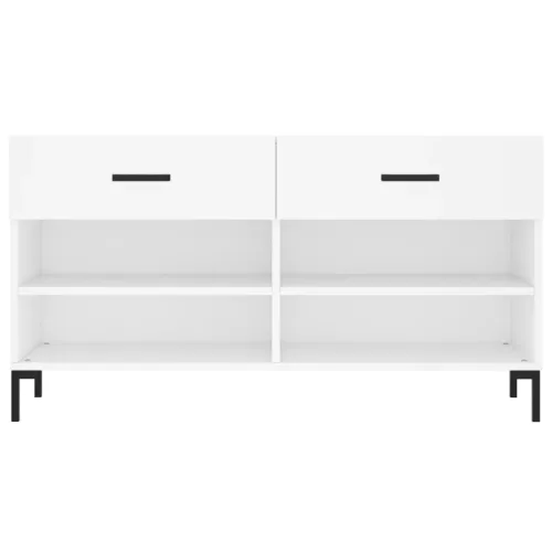  fehér szerelt fa cipőpolc 102x35x55 cm