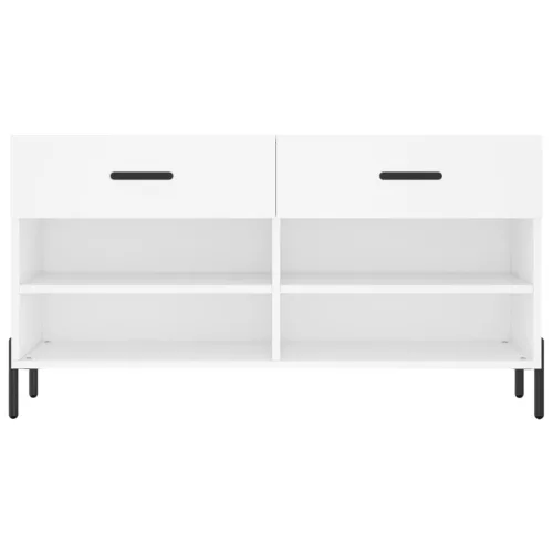  fehér szerelt fa cipőpolc 102x35x55 cm