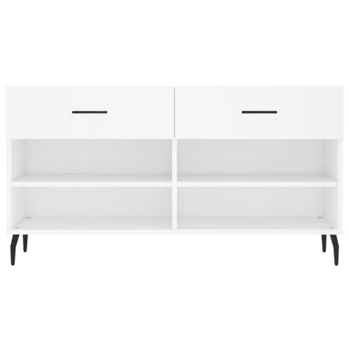  fehér szerelt fa cipőpolc 102x35x55 cm