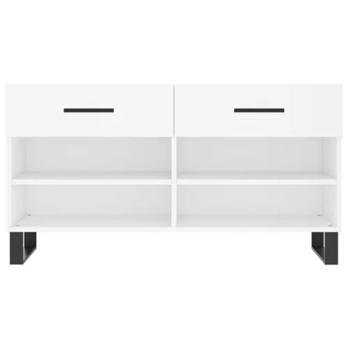  fehér szerelt fa cipőpolc 102x35x55 cm