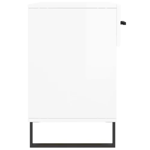  magasfényű fehér szerelt fa cipőpolc 102x35x55 cm