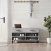  betonszürke szerelt fa cipőpolc 102 x 35 x 55 cm