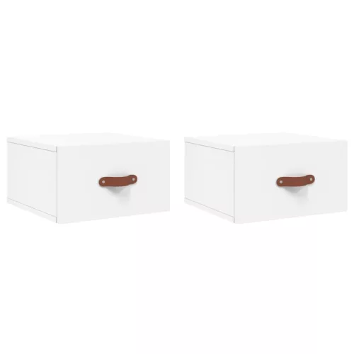  2 db fehér falra szerelhető éjjeliszekrény 35x35x20 cm