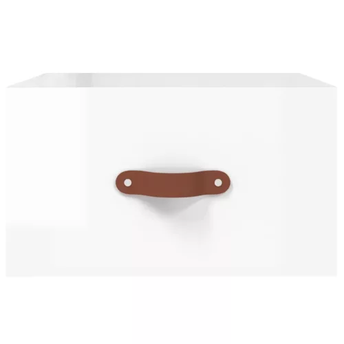  2 db magasfényű fehér fali éjjeliszekrény 35x35x20 cm