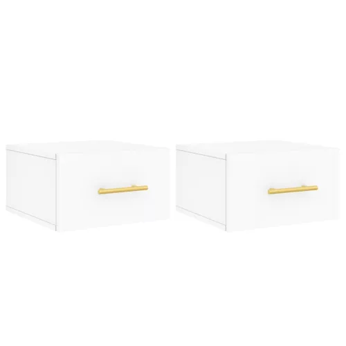  2 db fehér falra szerelhető éjjeliszekrény 35x35x20 cm