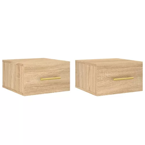  2 db sonoma tölgy falra szerelhető éjjeliszekrény 35x35x20 cm