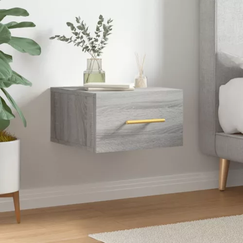  szürke sonoma falra szerelhető éjjeliszekrény 35x35x20 cm