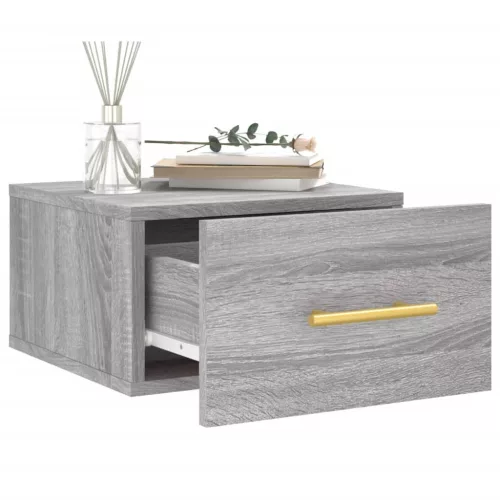  2 db szürke sonoma falra szerelhető éjjeliszekrény 35x35x20 cm