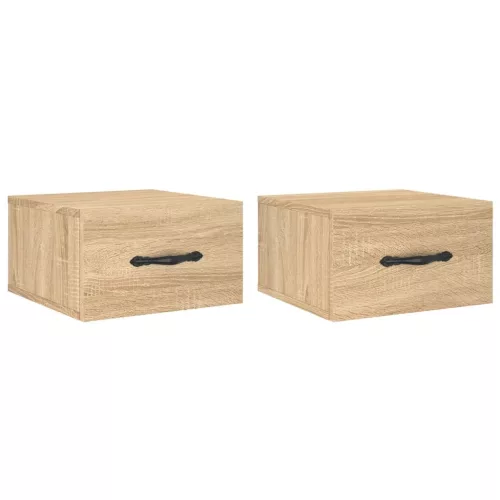  2 db sonoma tölgy falra szerelhető éjjeliszekrény 35x35x20 cm