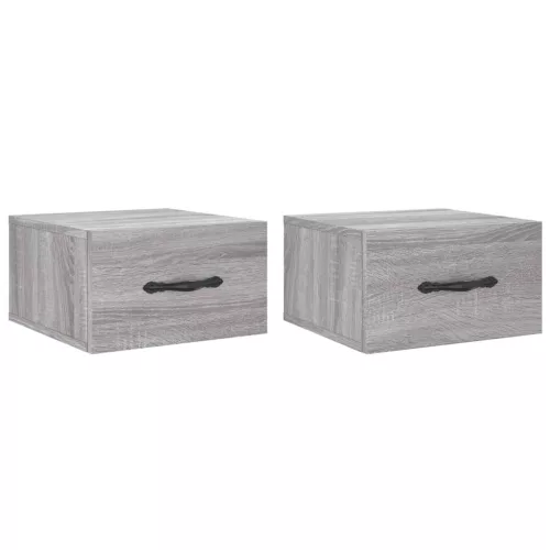  2 db szürke sonoma falra szerelhető éjjeliszekrény 35x35x20 cm