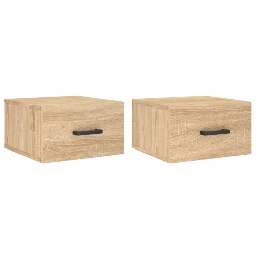  2 db sonoma tölgy falra szerelhető éjjeliszekrény 35x35x20 cm