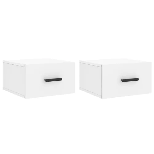  2 db fehér falra szerelhető éjjeliszekrény 35x35x20 cm