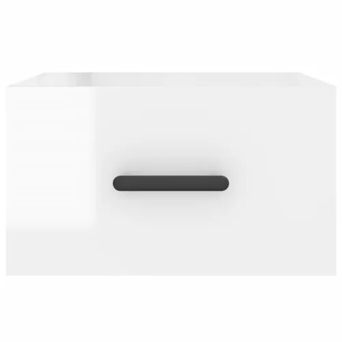  2 db magasfényű fehér fali éjjeliszekrény 35x35x20 cm