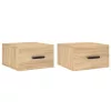  2 db sonoma tölgy falra szerelhető éjjeliszekrény 35x35x20 cm
