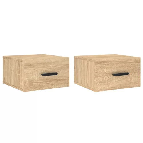  2 db sonoma tölgy falra szerelhető éjjeliszekrény 35x35x20 cm