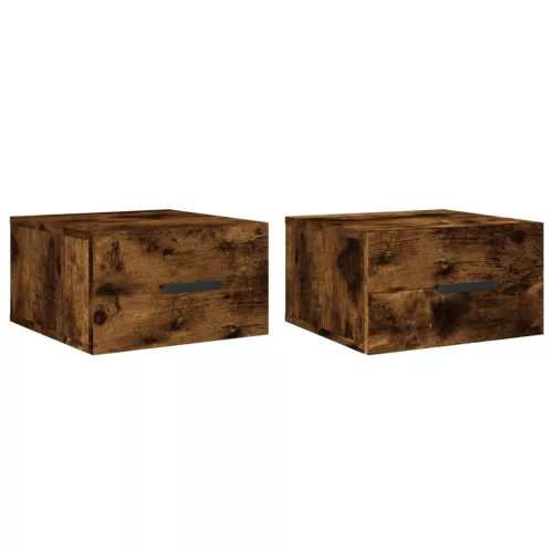  2 db füstös tölgy színű fali éjjeliszekrény 35 x 35 x 20 cm