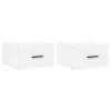  2 db fehér falra szerelhető éjjeliszekrény 35x35x20 cm