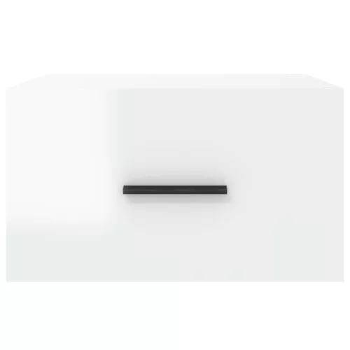  2 db magasfényű fehér fali éjjeliszekrény 35x35x20 cm