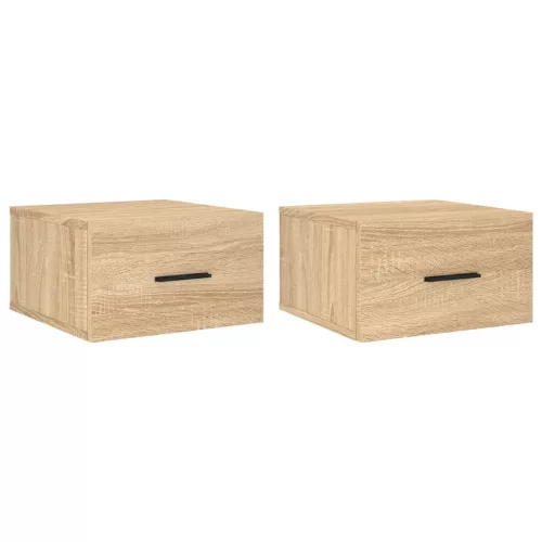  2 db sonoma tölgy falra szerelhető éjjeliszekrény 35x35x20 cm