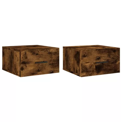  2 db füstös tölgy színű fali éjjeliszekrény 35 x 35 x 20 cm