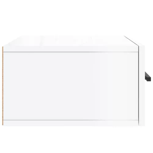  2 db magasfényű fehér fali éjjeliszekrény 35x35x20 cm