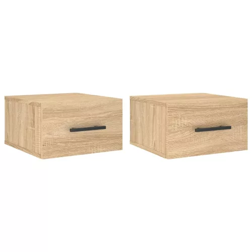  2 db sonoma tölgy falra szerelhető éjjeliszekrény 35x35x20 cm