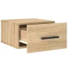  2 db sonoma tölgy falra szerelhető éjjeliszekrény 35x35x20 cm