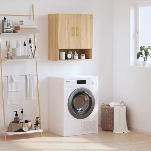  sonoma tölgy színű szerelt fa faliszekrény 60 x 31 x 70 cm