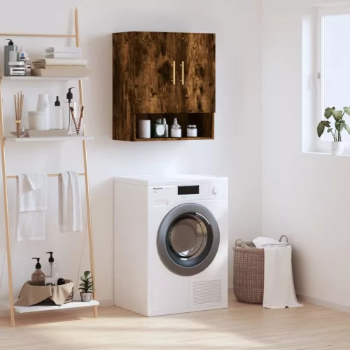  füstös tölgy színű szerelt fa fali szekrény 60 x 31 x 70 cm