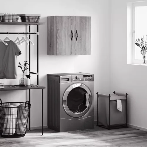  szürke sonoma színű szerelt fa faliszekrény 60 x 31 x 60 cm