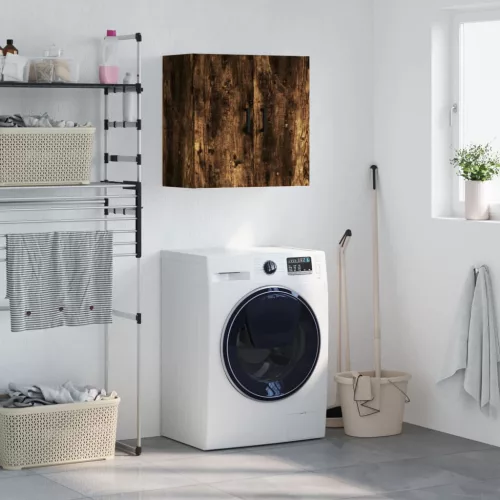  füstös tölgy színű szerelt fa faliszekrény 60 x 31 x 60 cm