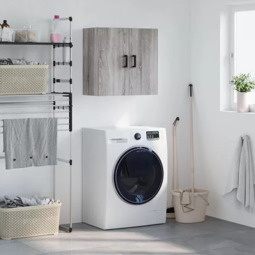  szürke sonoma színű szerelt fa faliszekrény 60 x 31 x 60 cm