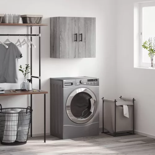  szürke sonoma színű szerelt fa faliszekrény 60 x 31 x 60 cm