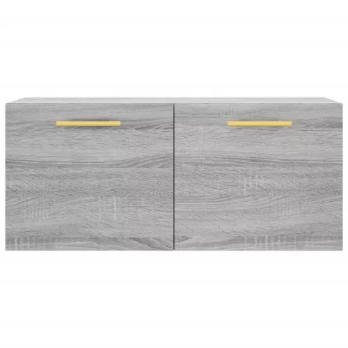  szürke sonoma színű szerelt fa faliszekrény 80 x 36,5 x 35 cm