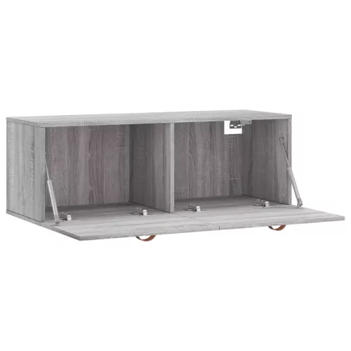  szürke sonoma színű szerelt fa faliszekrény 100 x 36,5 x 35 cm