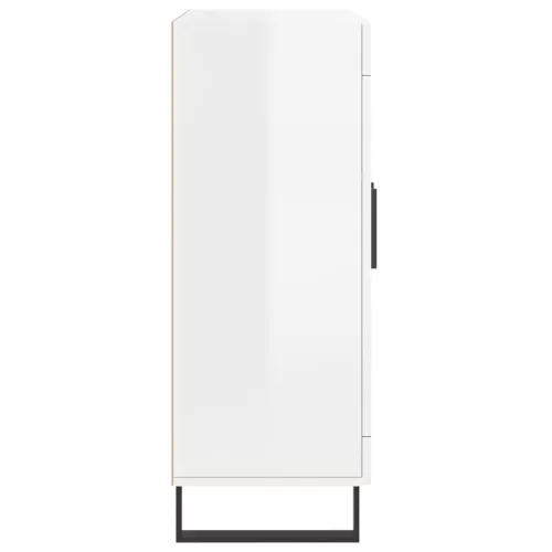  magasfényű fehér szerelt fa tálalószekrény 69,5 x 34 x 90 cm