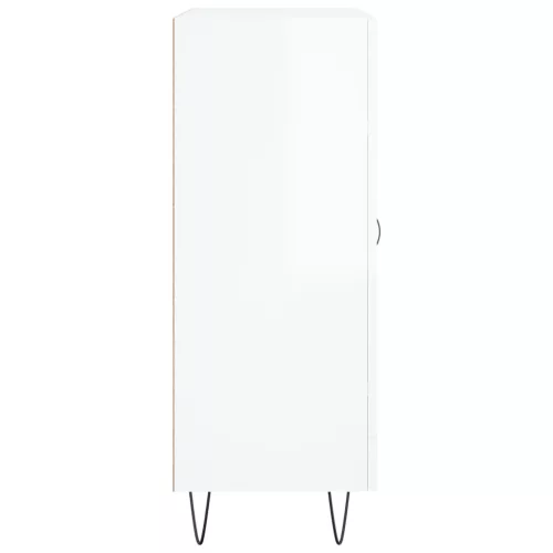  magasfényű fehér szerelt fa tálalószekrény 69,5 x 34 x 90 cm