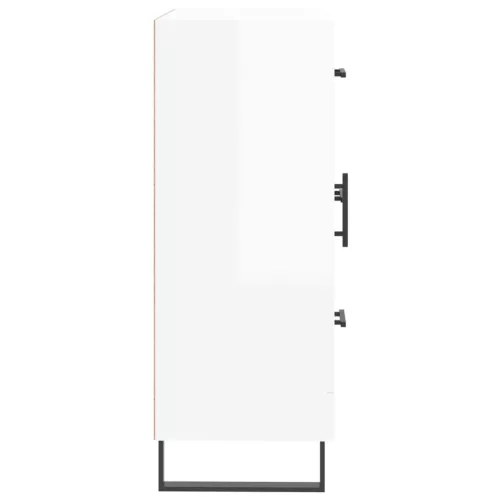  magasfényű fehér szerelt fa tálalószekrény 69,5 x 34 x 90 cm