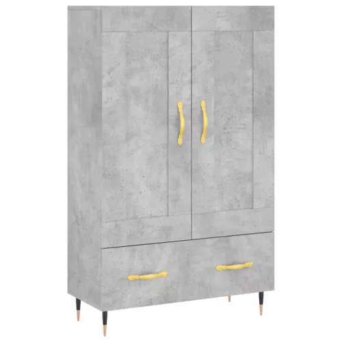  betonszürke szerelt fa magasszekrény 69,5 x 31 x 115 cm